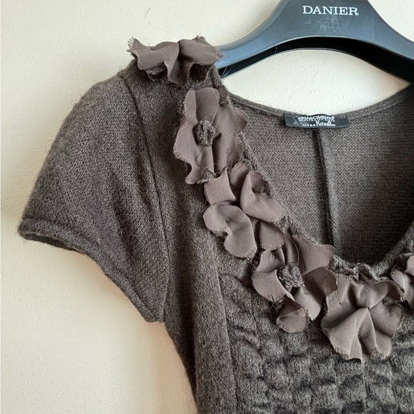 Rinascimento XS Knit Mohair Blend Short Sleeve Bubble Hem Sweater Dress EUC - Picture 3 of 15